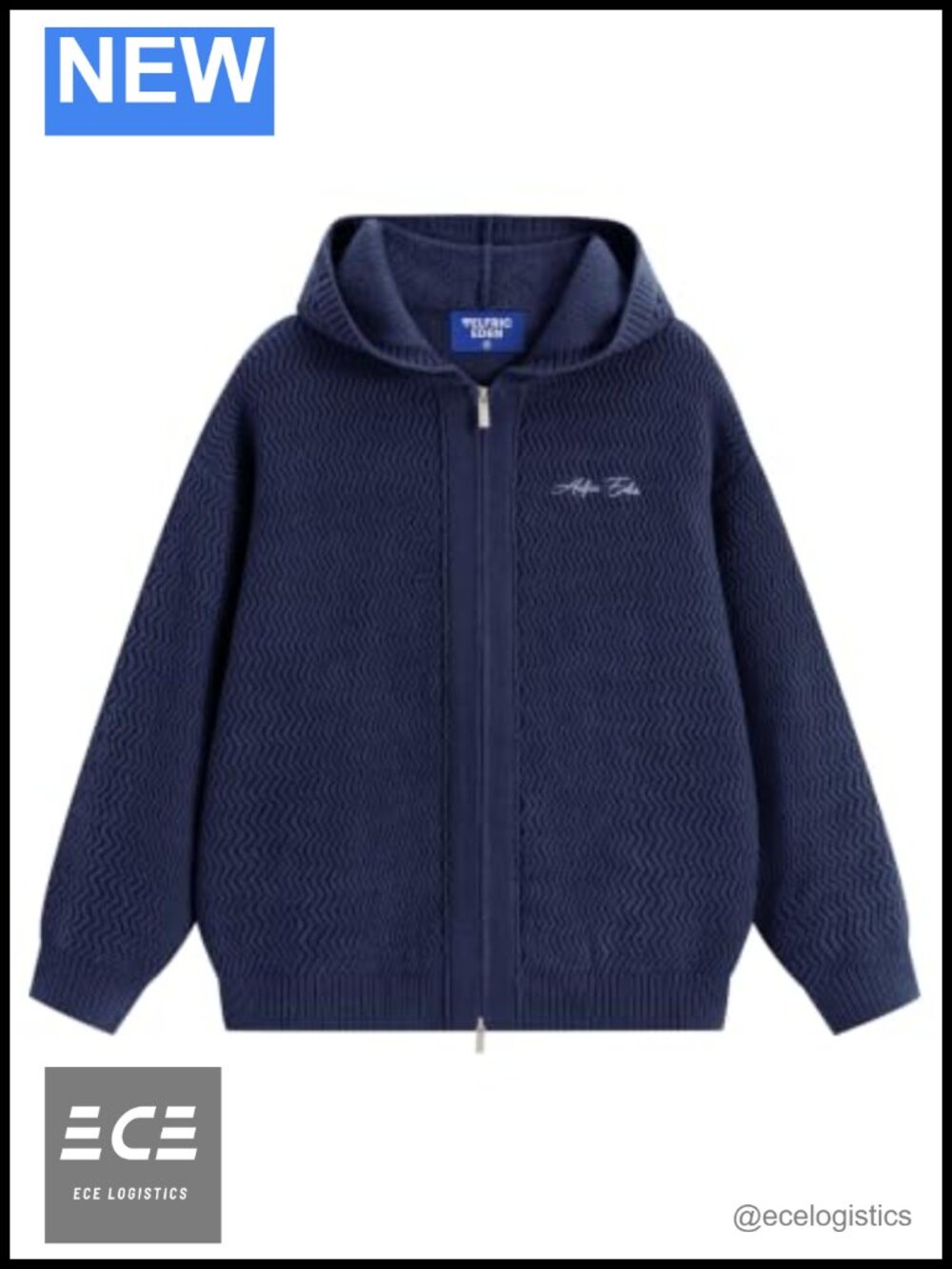 Hooded Zip Up Cardigan Sweater Chunky Knit Drop Shoulder Long Sleeve